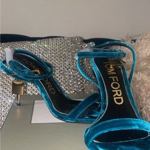 Tom Ford Pad Lock velvet Naked Pointy Sandal